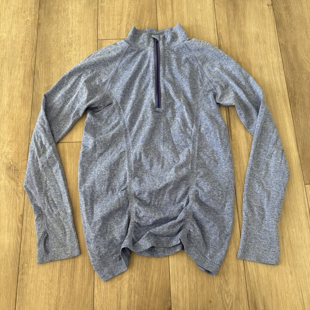 Athleta Fastest Track Half Zip Pullover Sapphire Blue Heather Size Medium M‎